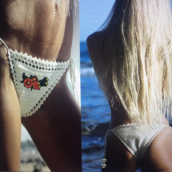 COPY - COPY - Roses appliqué  crochet bikini bottom - Picture 5 of 9